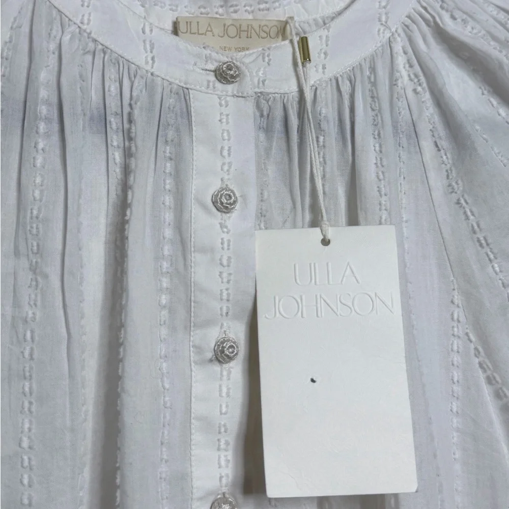 Ulla Johnson Faye Puff Sleeve Blouse in Pristine